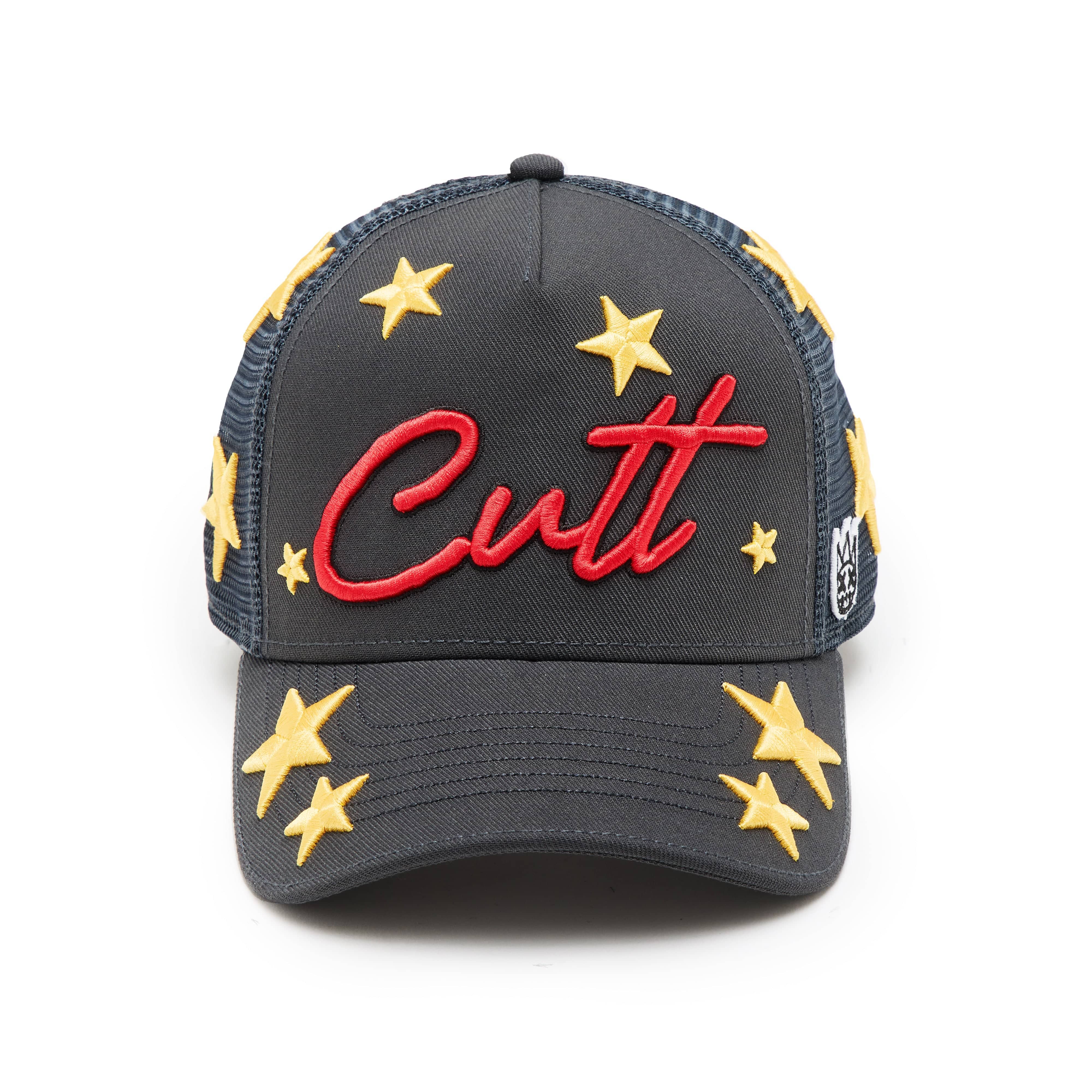 Cult's Logo Mesh Back Trucker Hat "Cherubs" in Steel