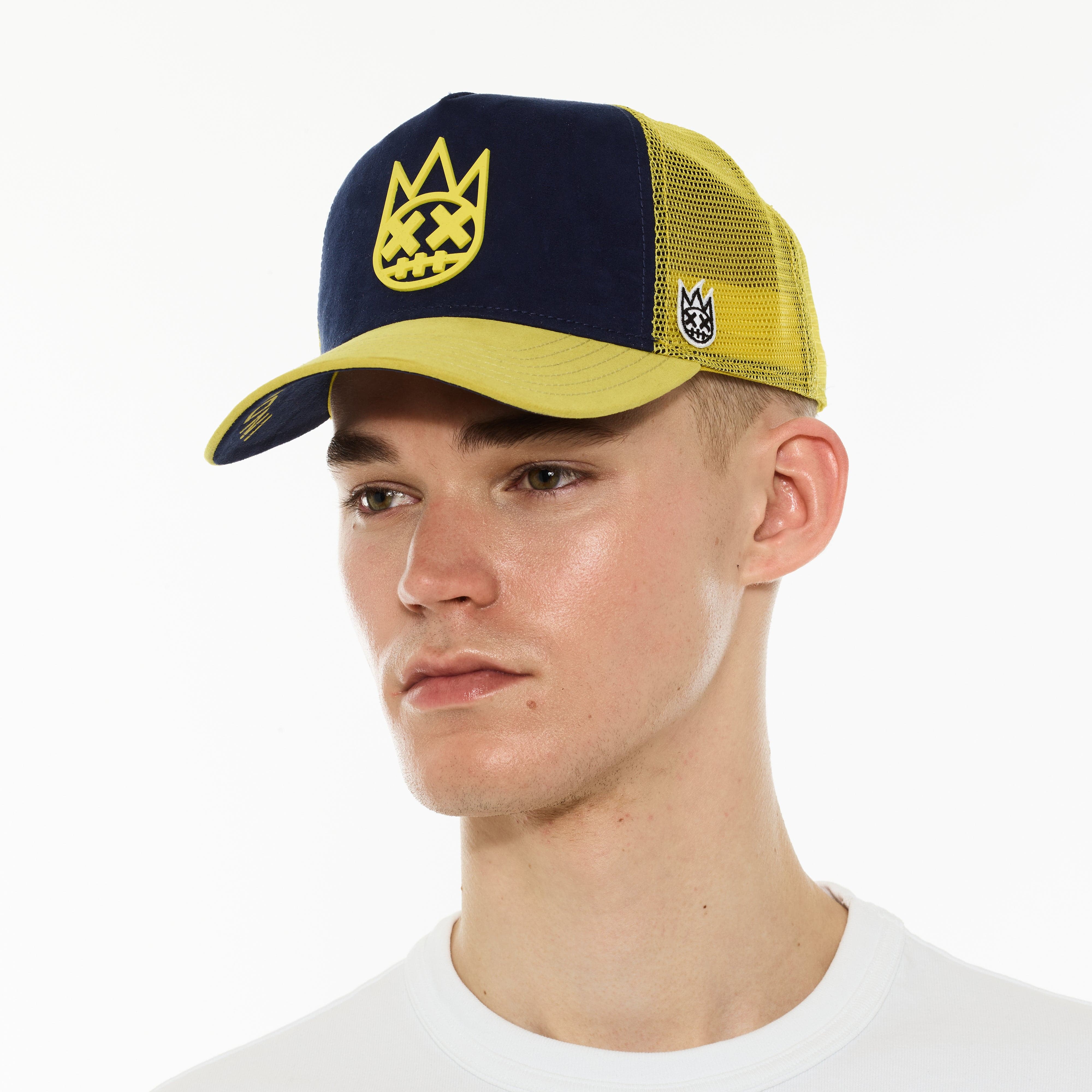 Cult's Logo Mesh Back Trucker Hat "Shimuchan" in Midnight Blue