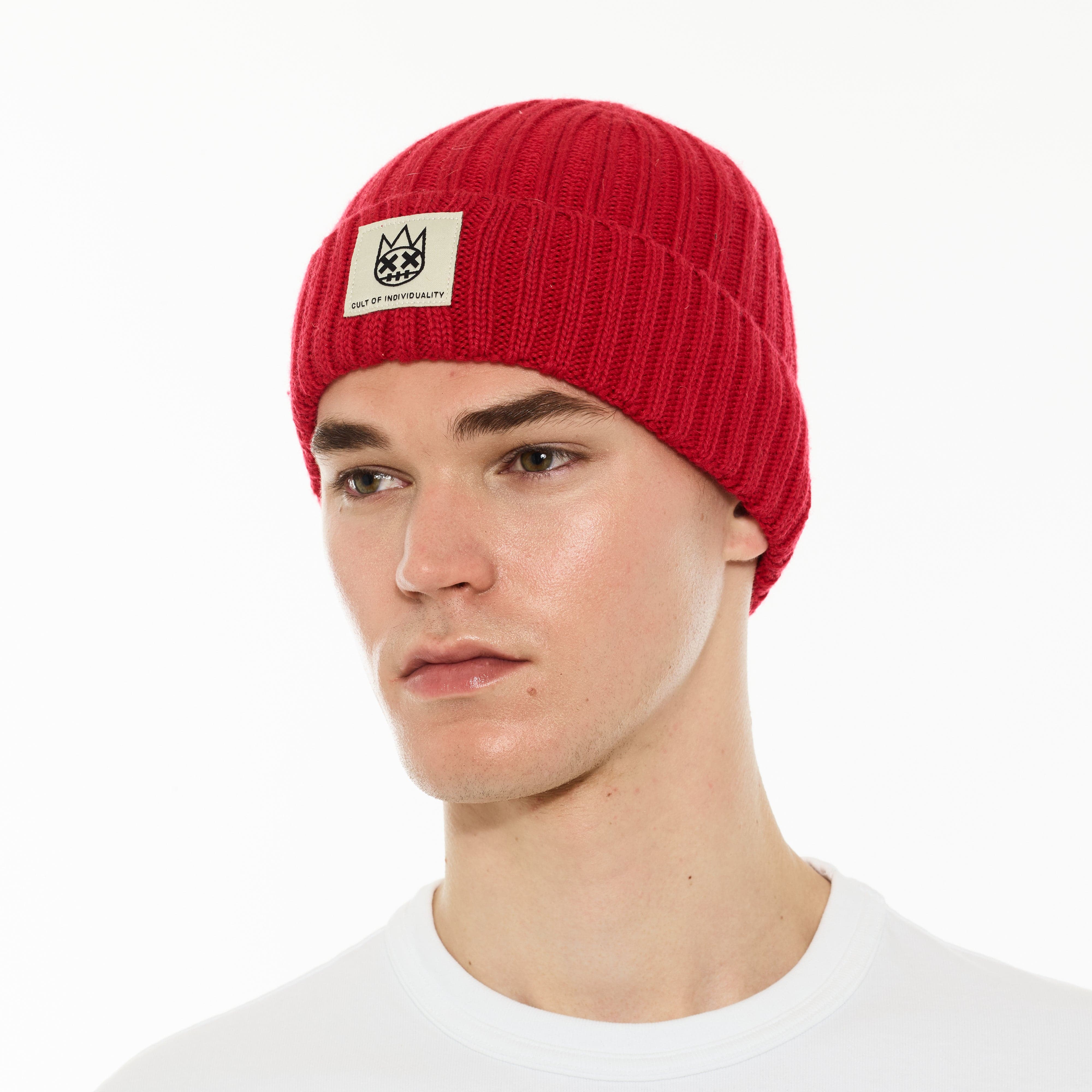 Cult's Knit Hat in Rouge Red