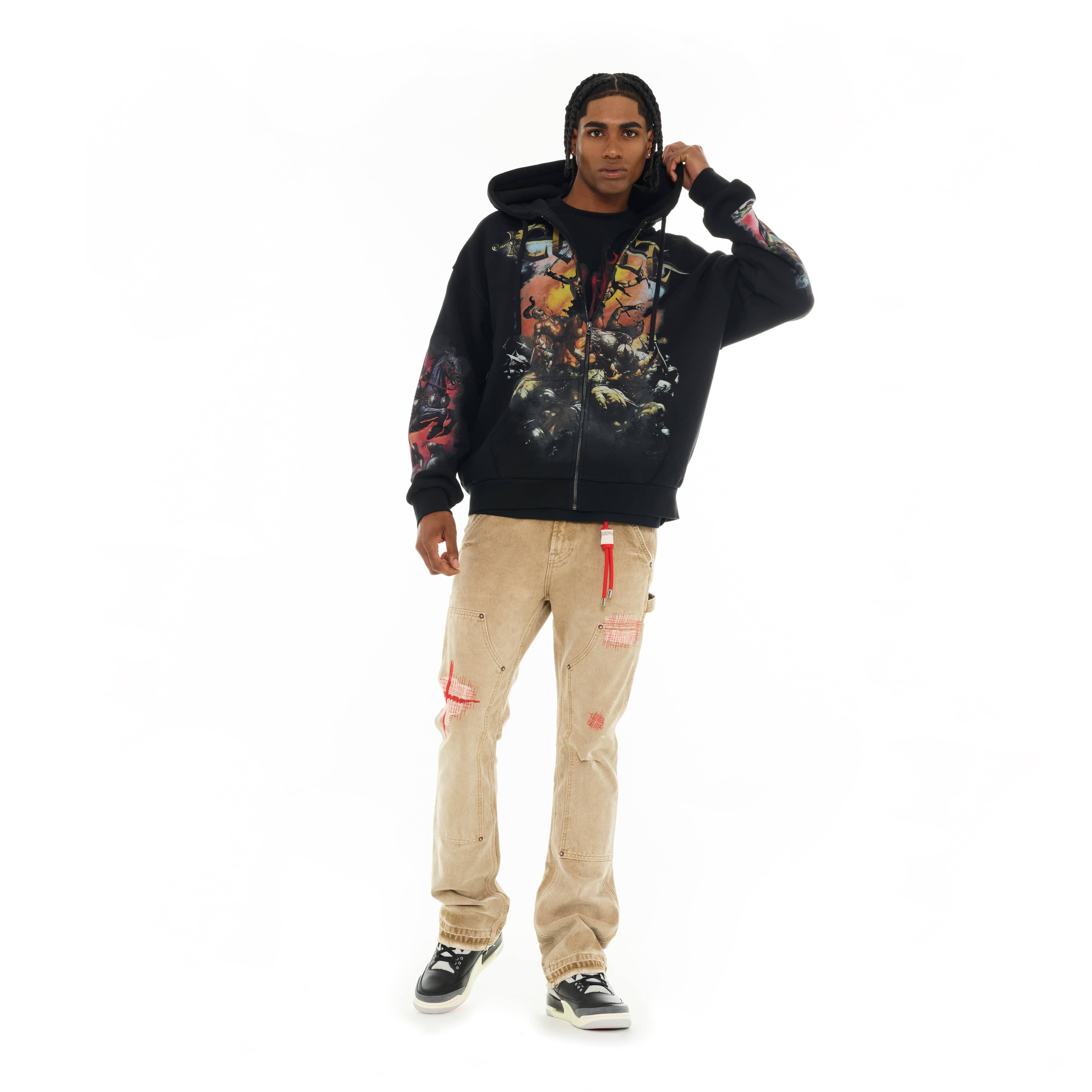 Cult's Zip Novelty Hoody "Horseman" in Black