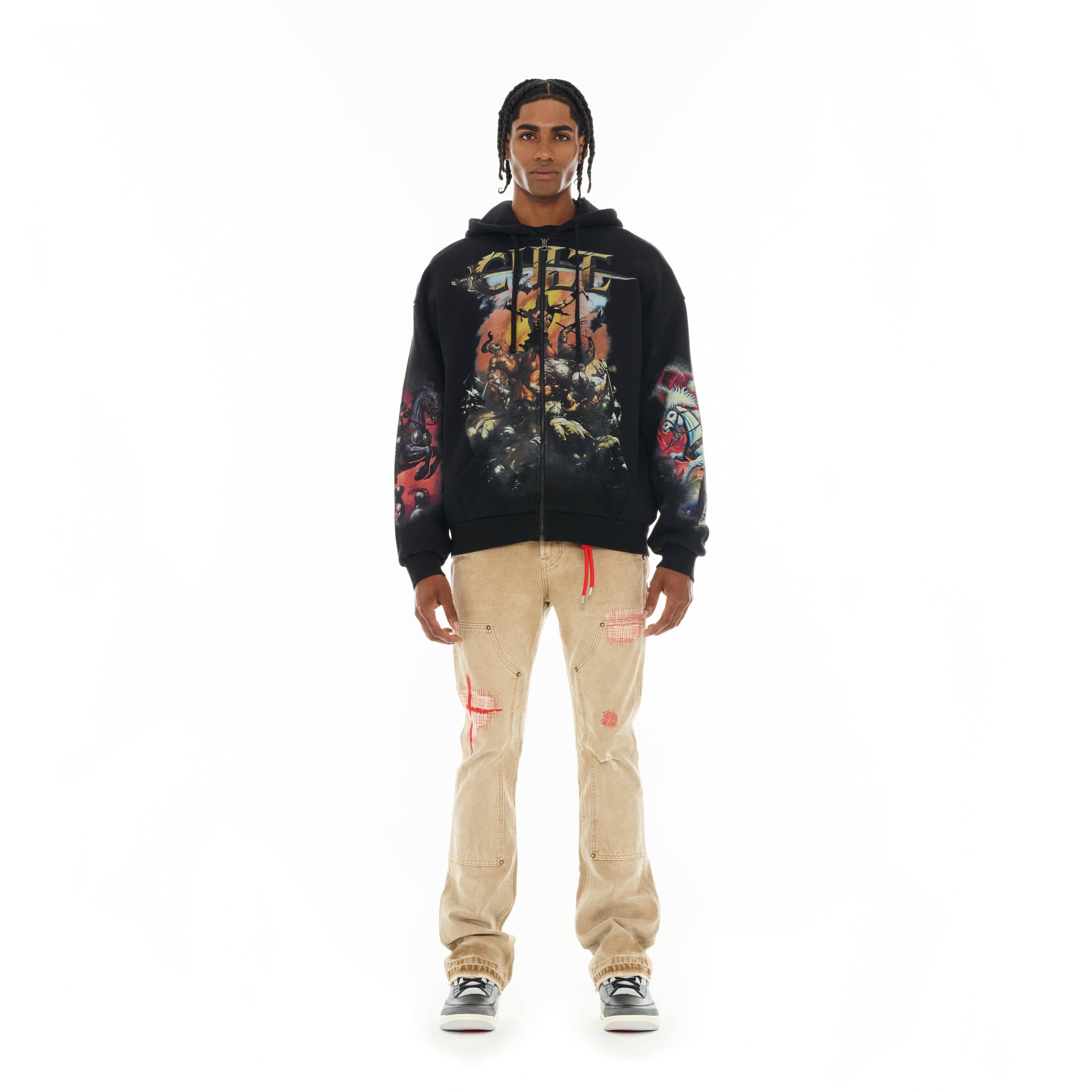 Cult's Zip Novelty Hoody "Horseman" in Black