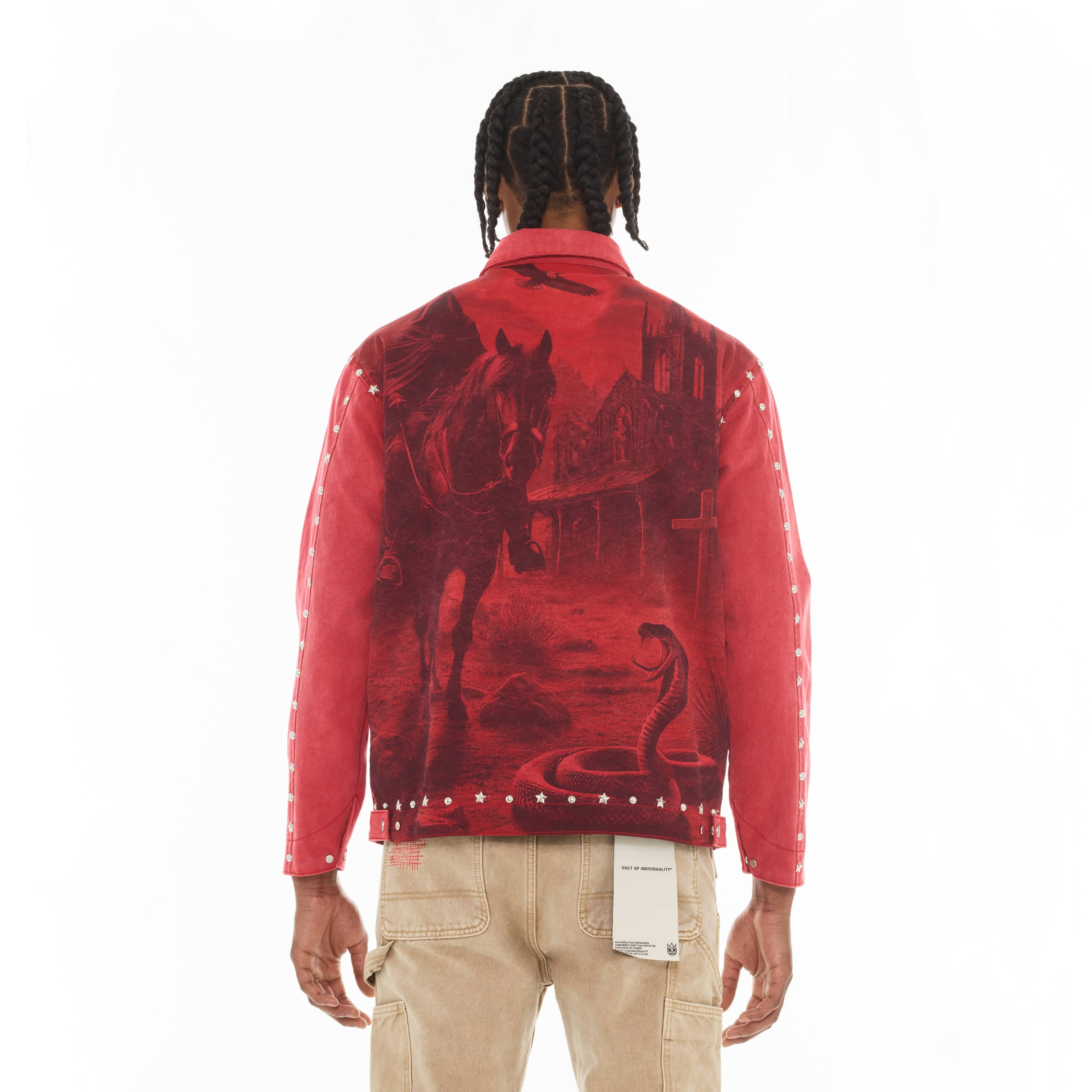 Cult's Canvas Workwear Jacket in Vintage Red Canvas