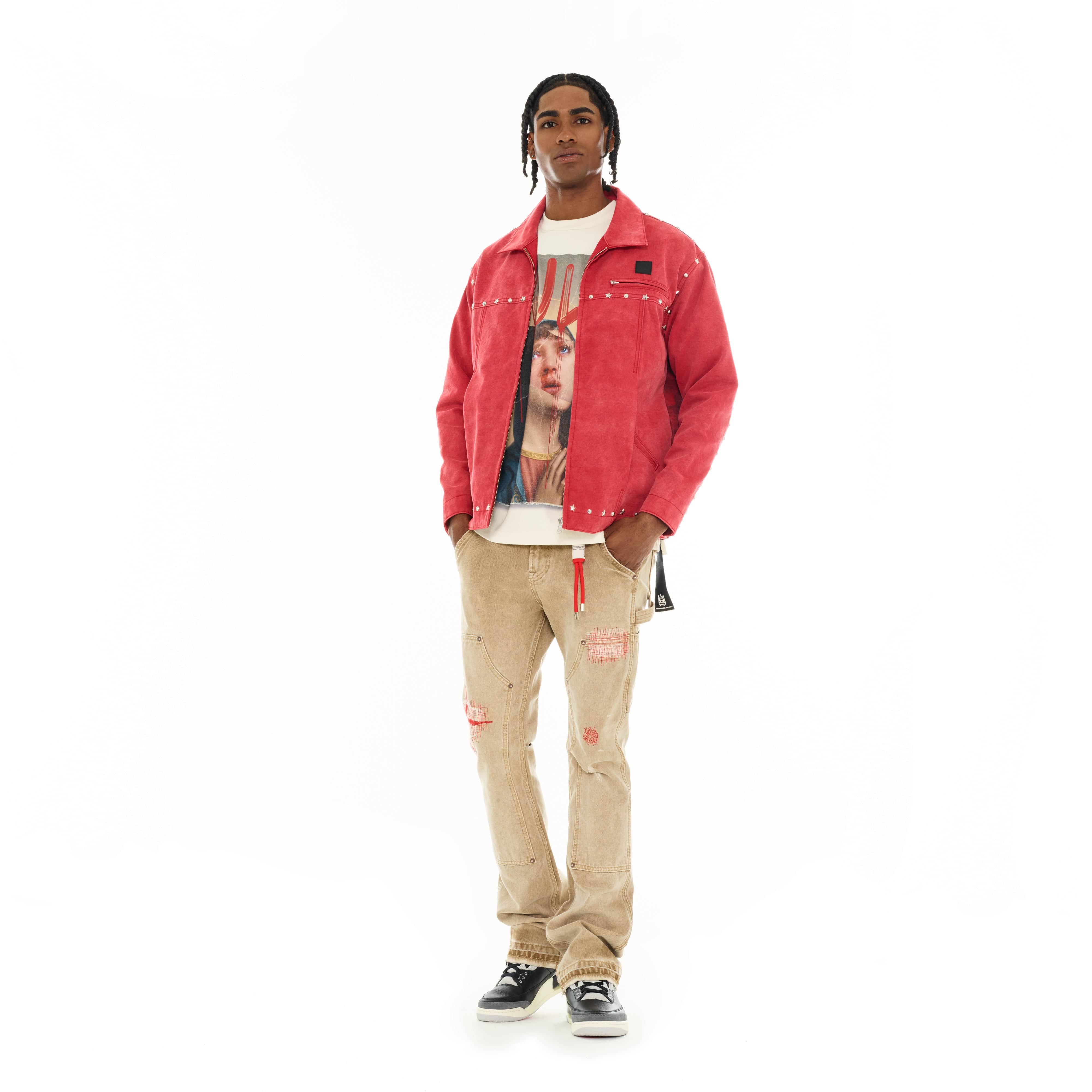 Cult's Canvas Workwear Jacket in Vintage Red Canvas
