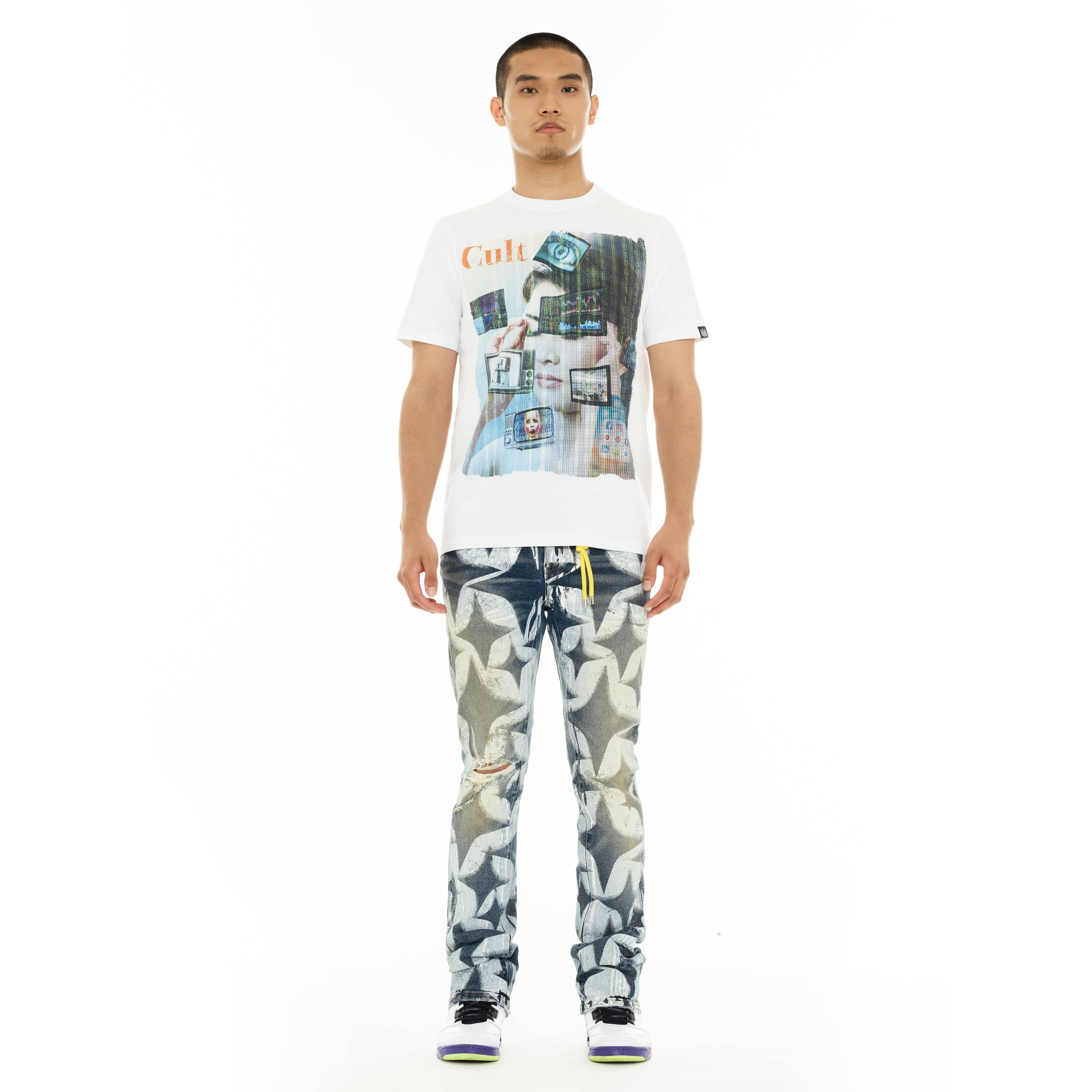Cult's Heavyweight Short Sleeve Crew Neck Tee "Did We Dream Too Fast" in White