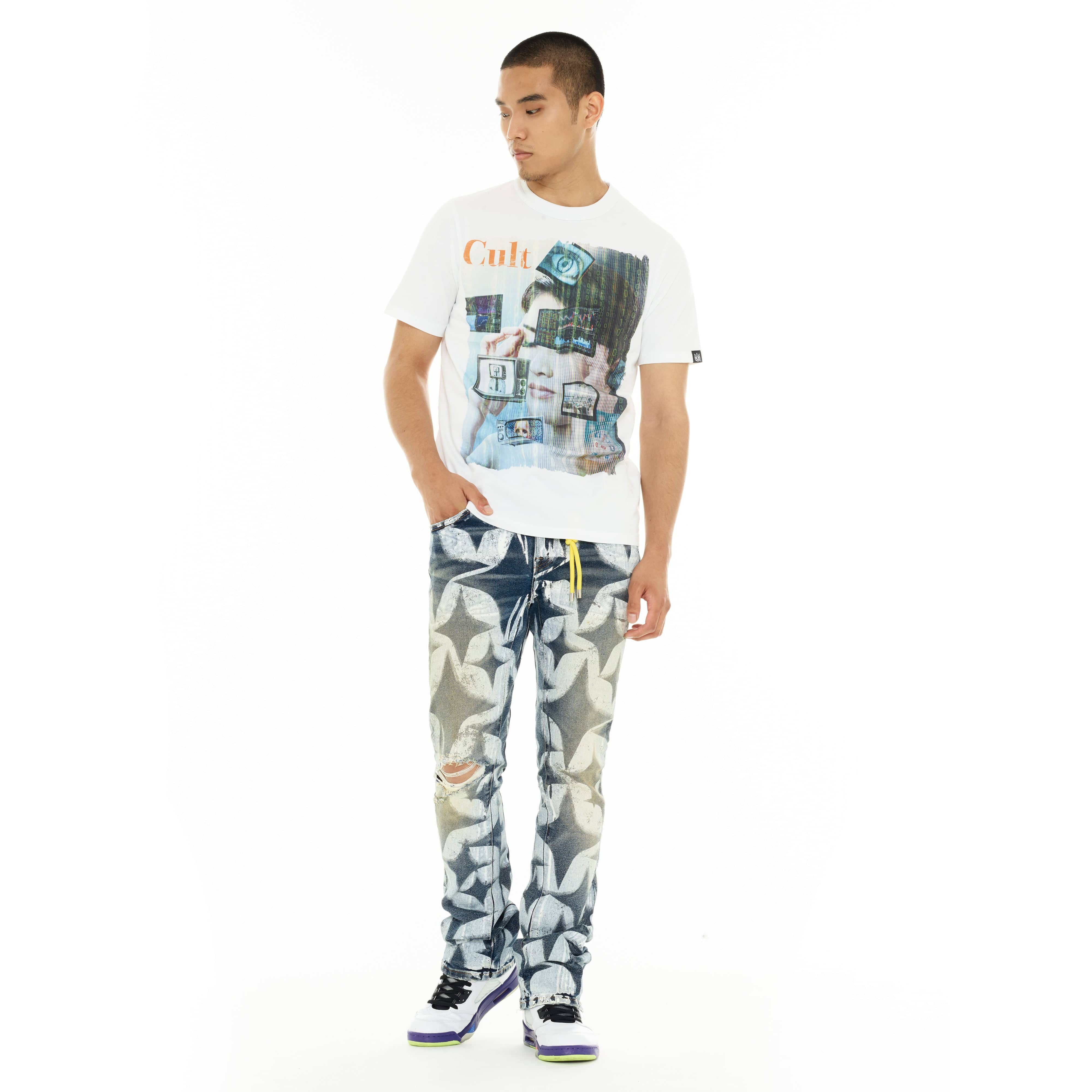 Cult's Heavyweight Short Sleeve Crew Neck Tee "Did We Dream Too Fast" in White