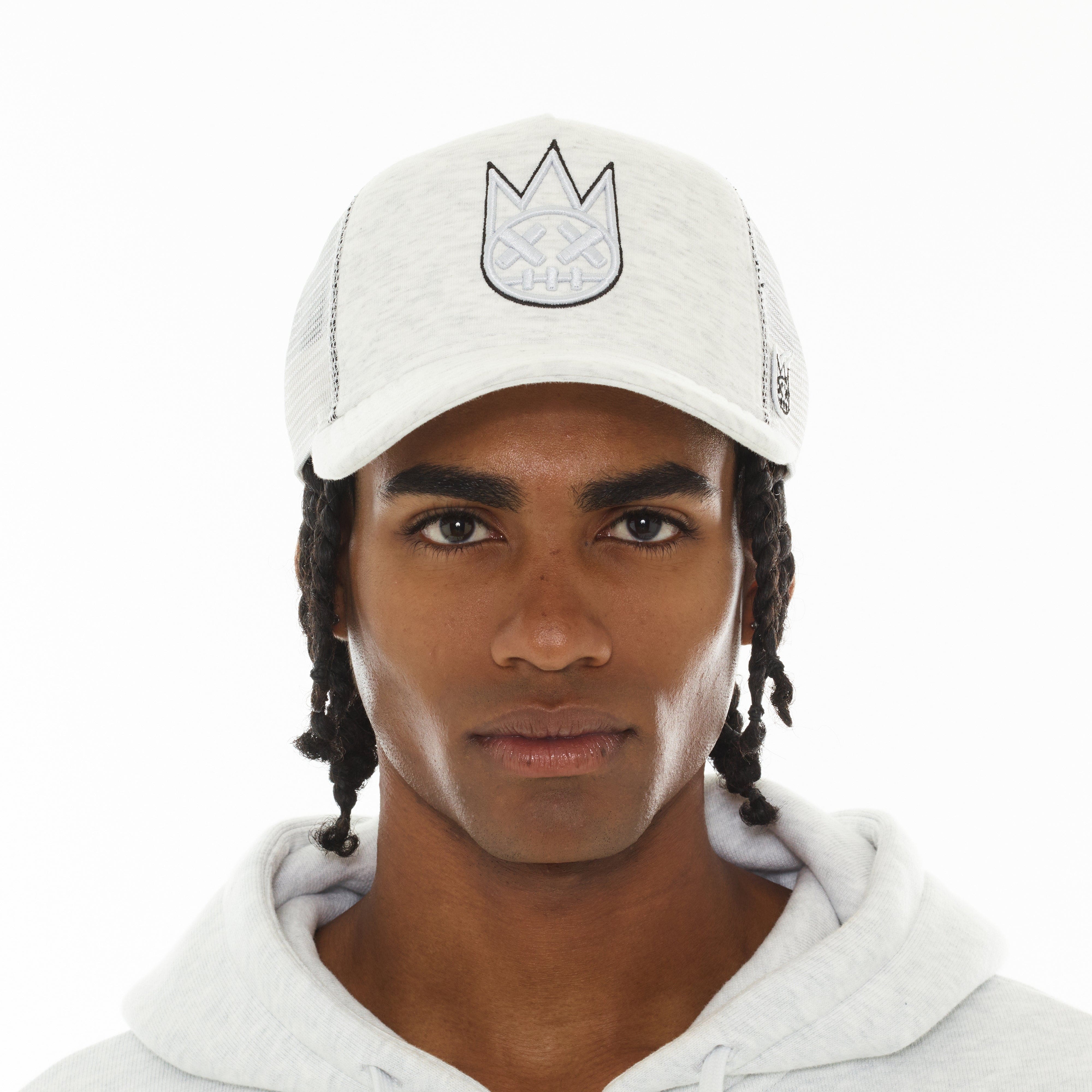 Cult's Logo Mesh Back Trucker Hat In Heather Grey