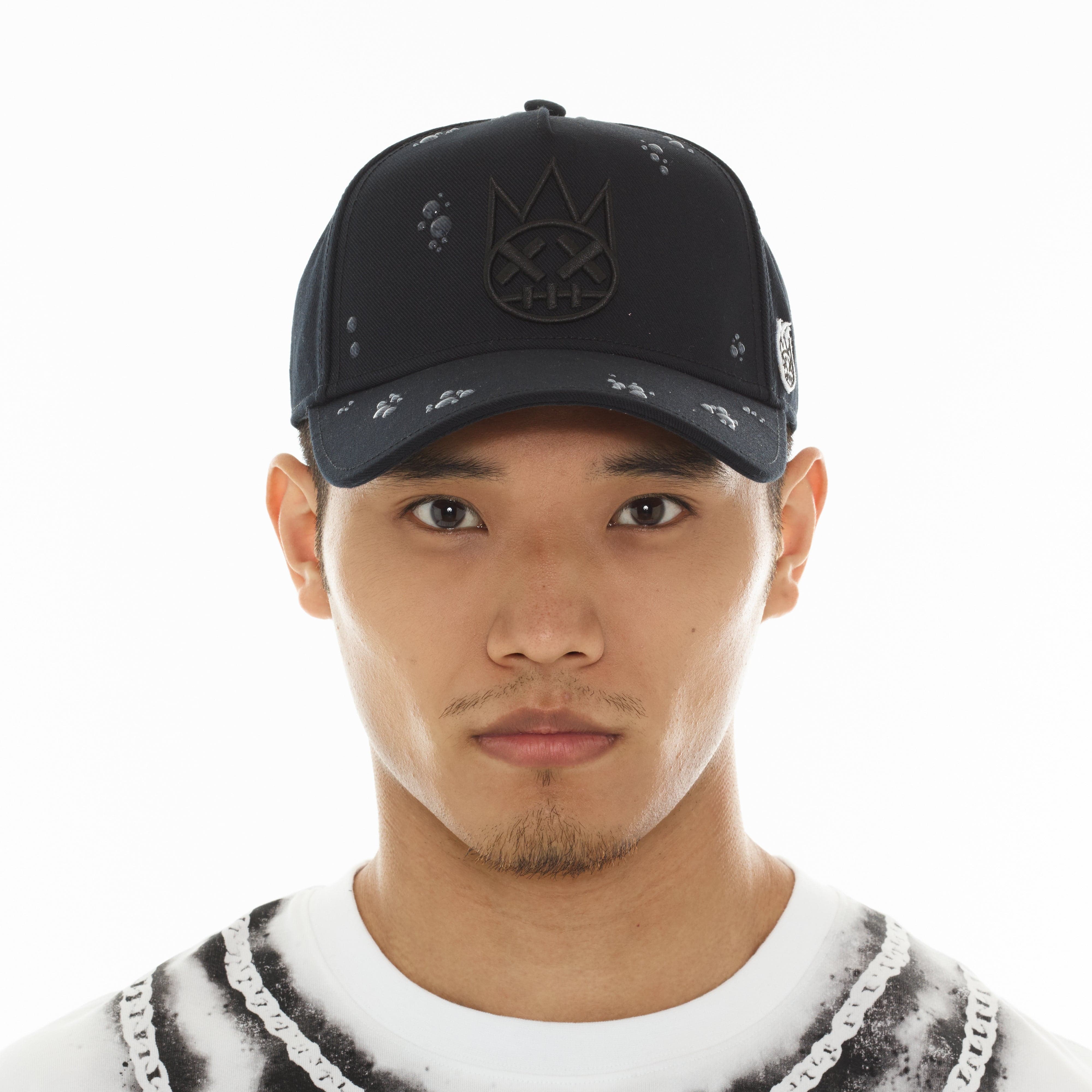 Cult's Mesh Back Trucker Hat "Raindrop" In Black