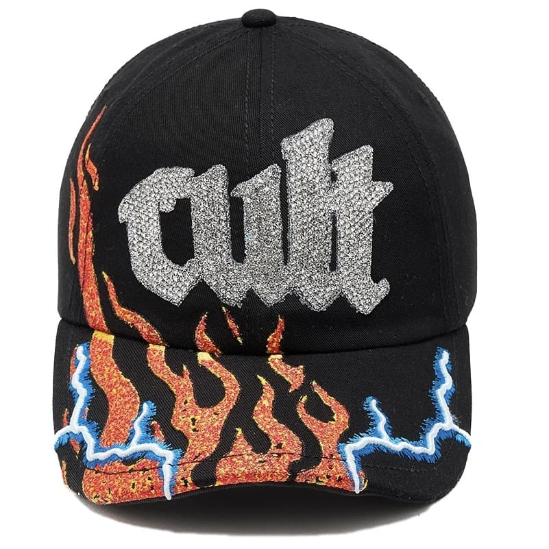 Cult Of Individuality Mesh Back Trucker Flame Hat (Black)