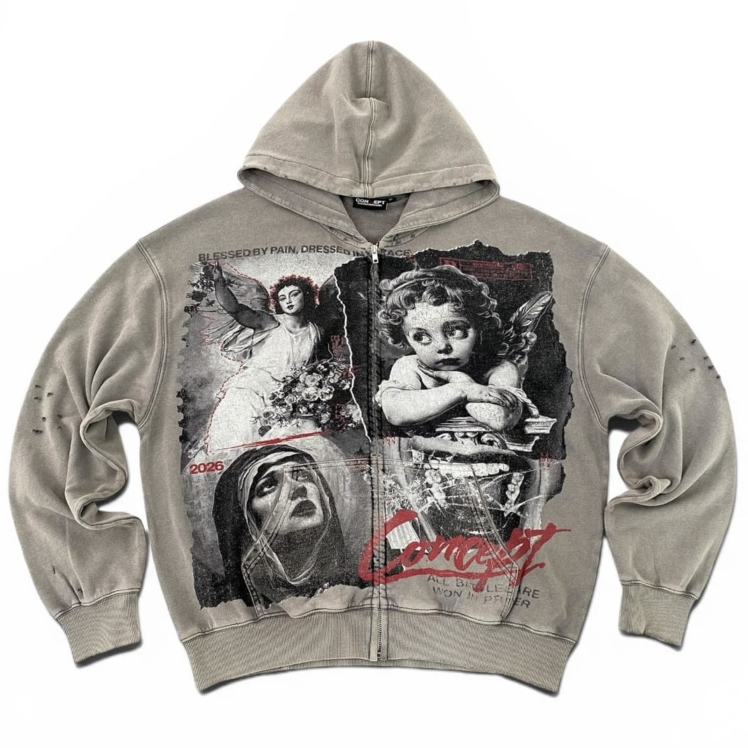 Concept La Battles Hoodie (Grey Wash)