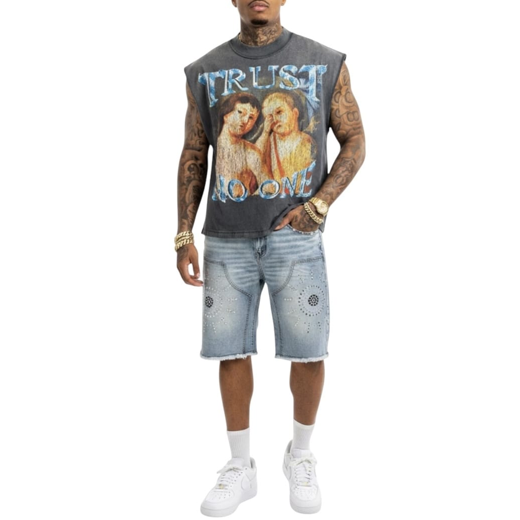 Rare Peace Trust No One Sleeveless Tee (Dark Grey) RT5052