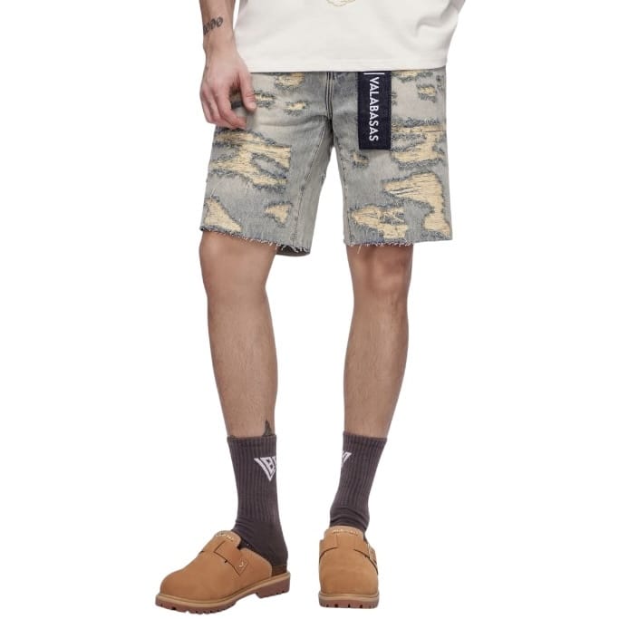 Valabasas Incise Denim Shorts (Vintage Wash) VLBS-VSH1-1009