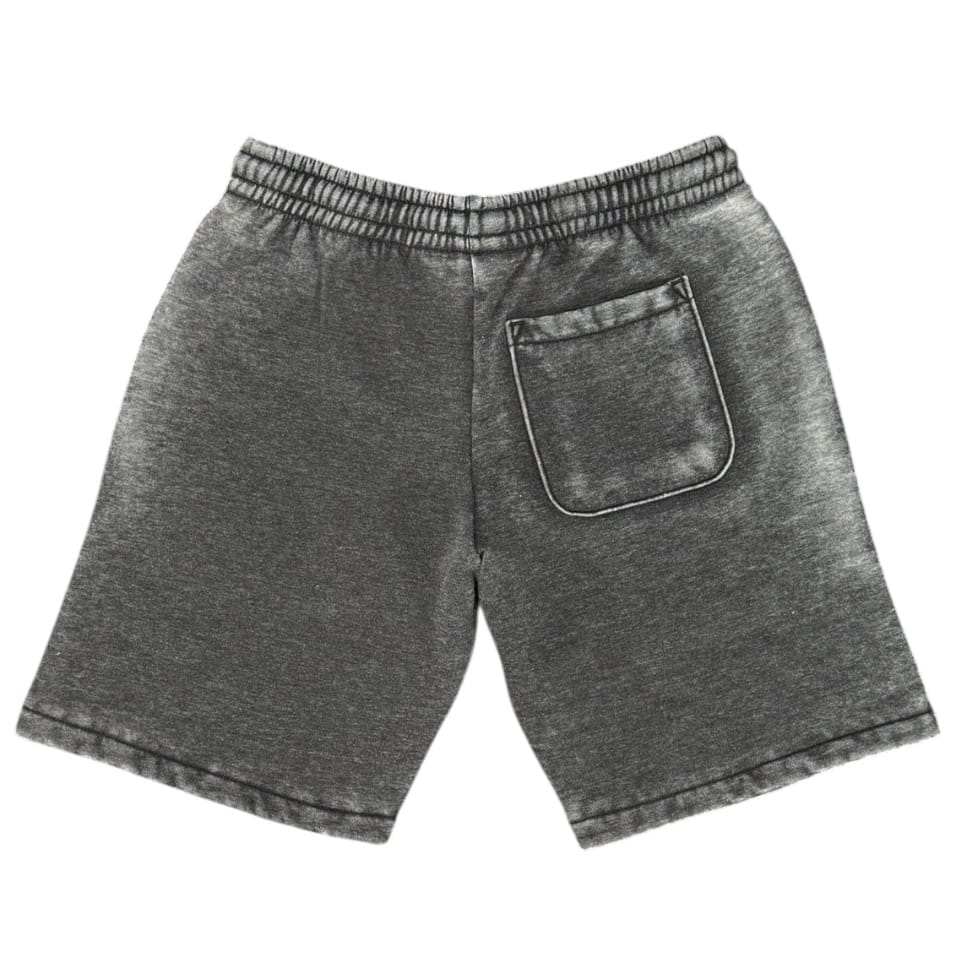 Liquid Crystals Burn Out Wash Hoodie & Short Set (Black Ice)