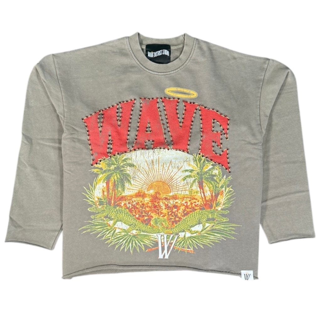 Mr. Wave Paradise Crewneck (Grey/Green) WDS-9C021B