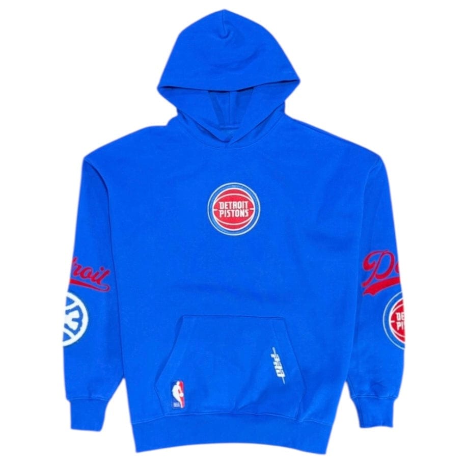 Pro Standard Detroit Pistons Living Large Fleece Pullover Hoodie (Royal Blue)