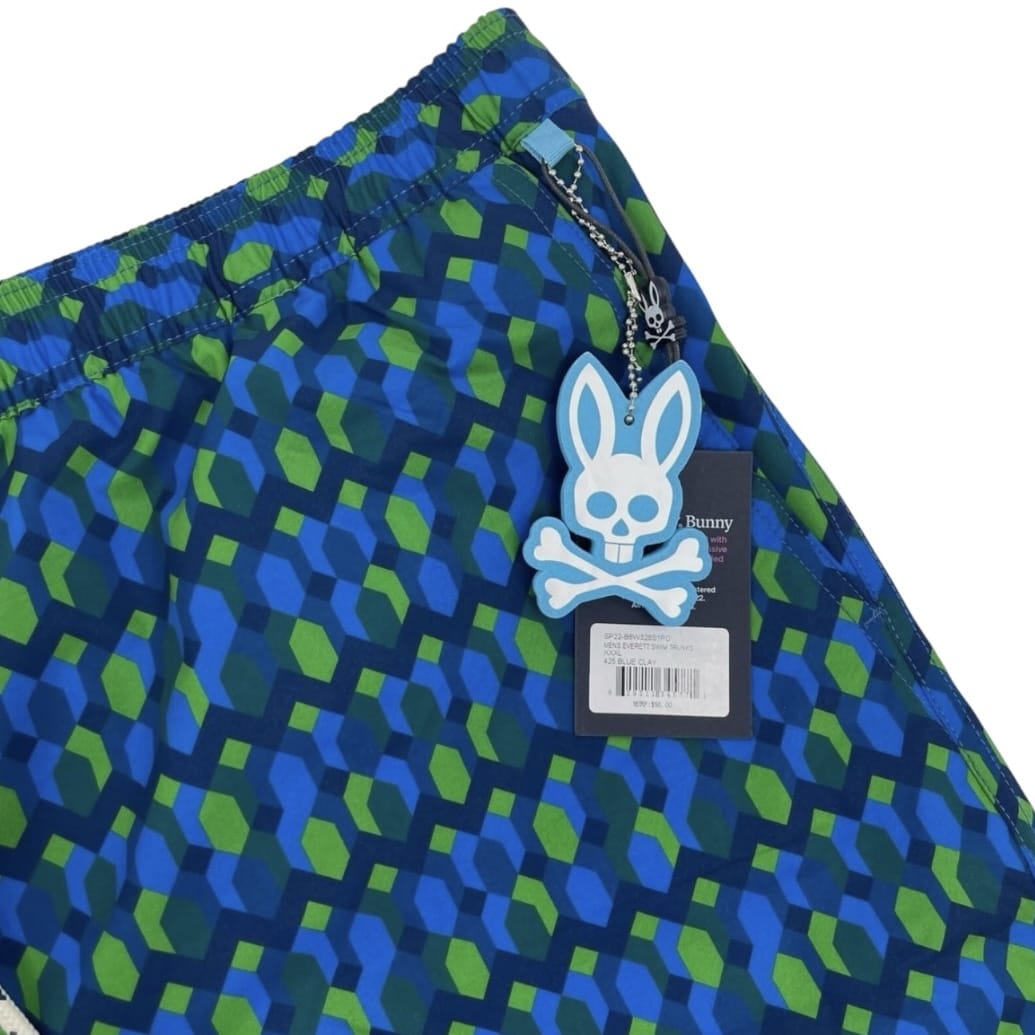 Psycho Bunny Everett Swim Trunks (Blue Clay) B6W326S1PO