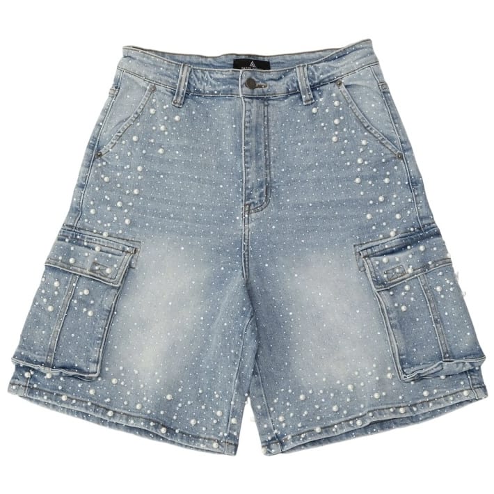 Paper Money Crystallized Pearl Short (Blue) PM1095