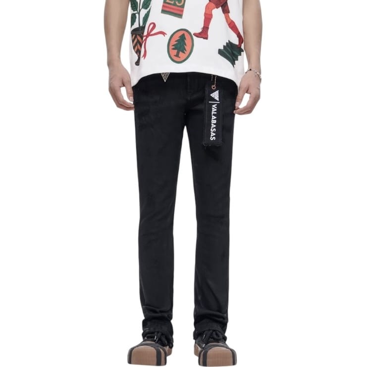 Valabasas Wired Stacked Jeans (Black Waxed) VLBS-VJ3-1103