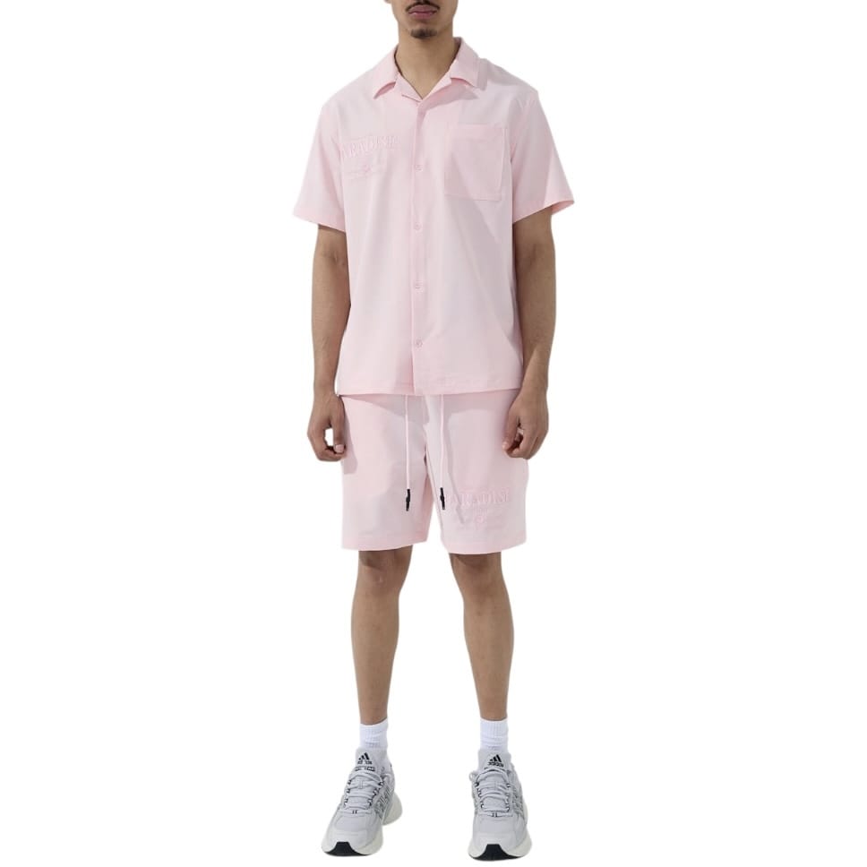 See You In Paradise Club Shirt and Short Set (Light Pink)