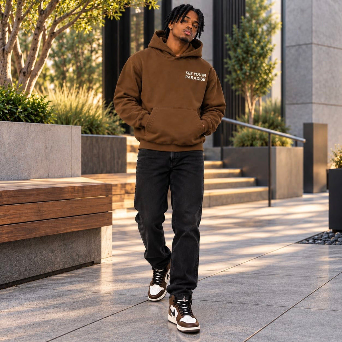 See You In Paradise Wingspan Hoodie (Brown/Cream) 8816H