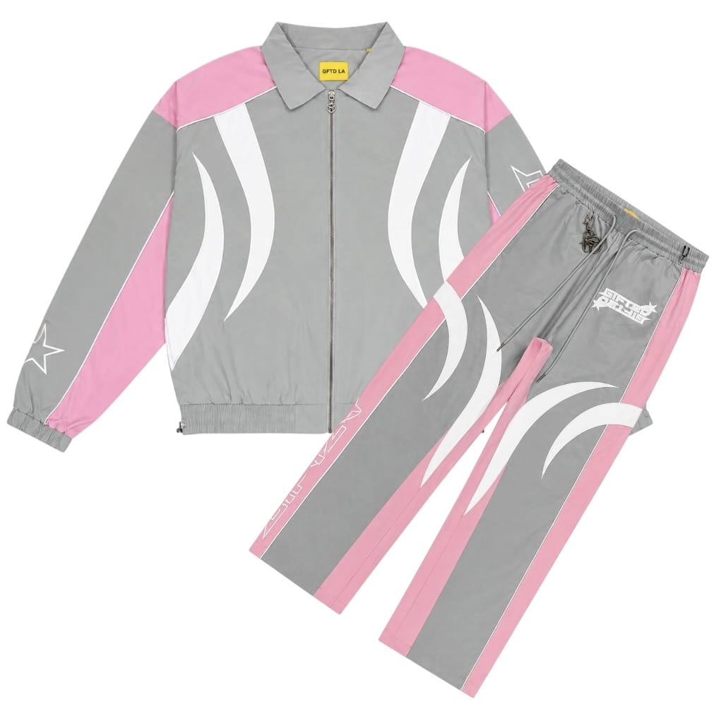 GFTD La Pilot Jacket & Pants Set (Gray/Pink)