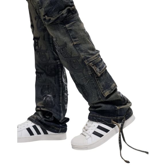 Trnchs Khandaq Cargo Denim (Medium Blue) TC-25-059