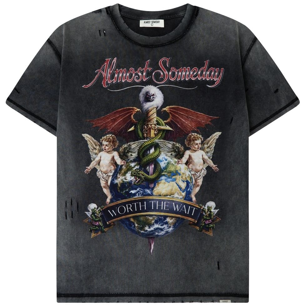 Almost Someday Motley Tee (Heavy Vintage Black Wash) AS-FALL26-010