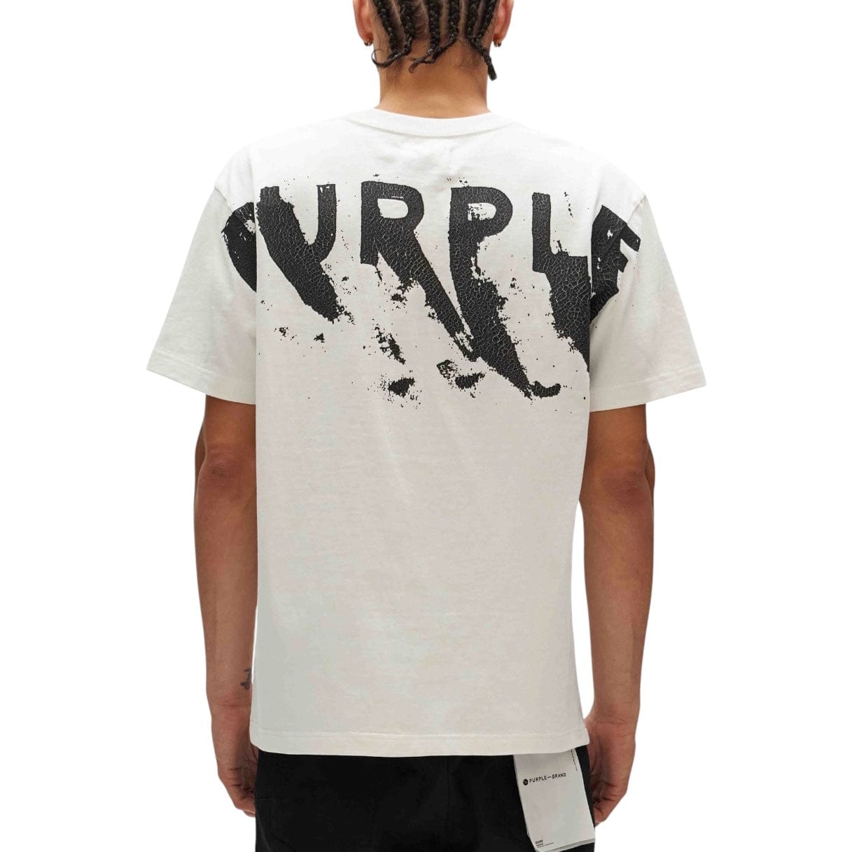 Purple Brand Painted Wordmark Hwt Jersey SS Tee (White) P117-HJCM823