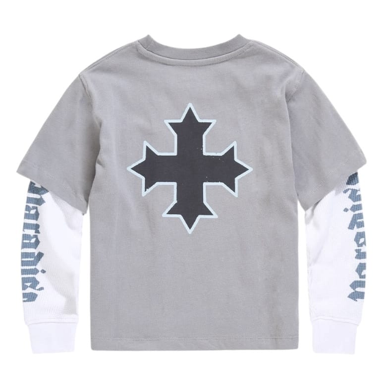 Boys See You In Paradise Night Rider Waffle Thermal Tee (Grey) 9181AB