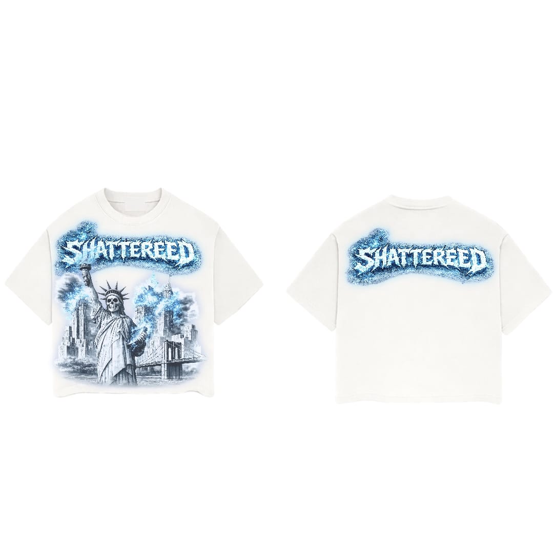 Shattered Hearts Nyc On Fire Tee (White)