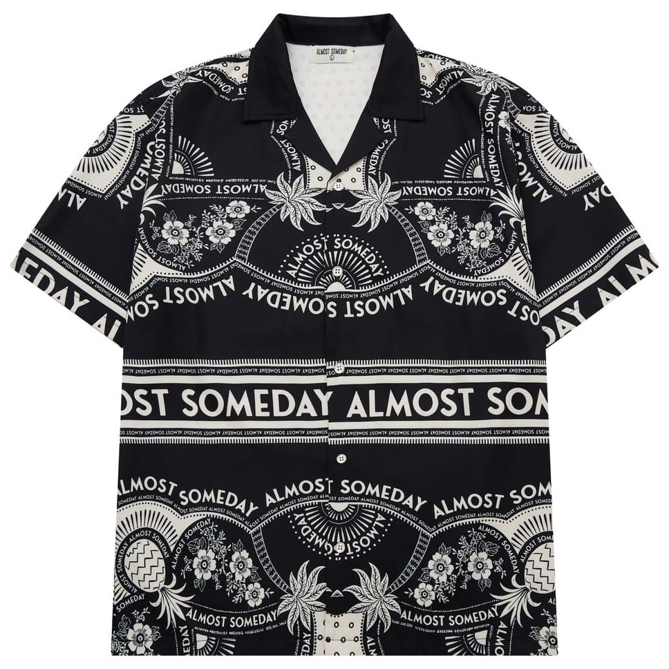 Almost Someday Habana Button Up & Short Set (Black/Cream)
