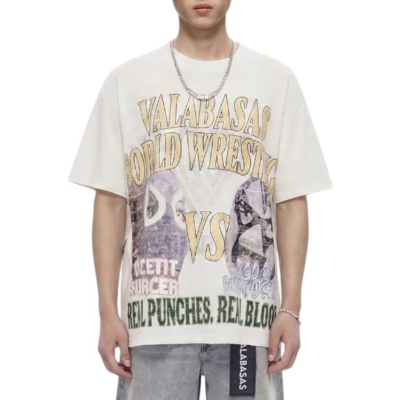 Valabasas World Wrestling Tee (White) VLBS-VT1-26007