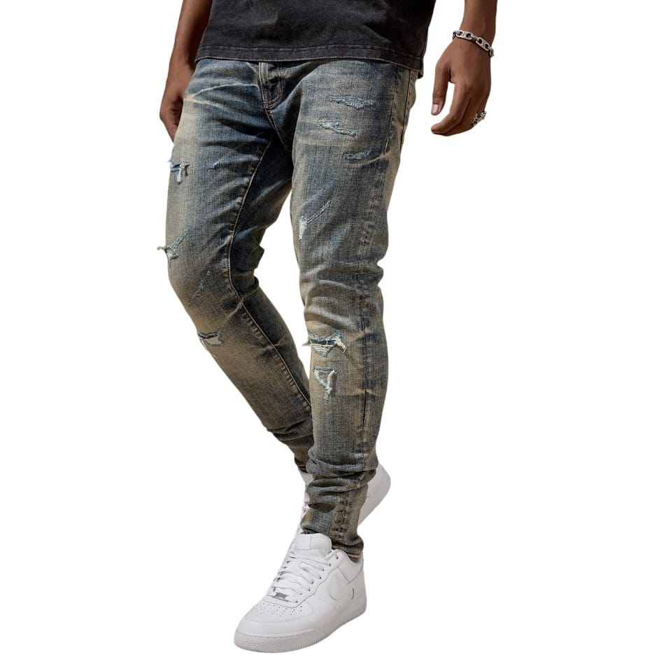 Jordan Craig Sean Slim Taper Fit Geostorm Denim (Desert Blue) JS2400