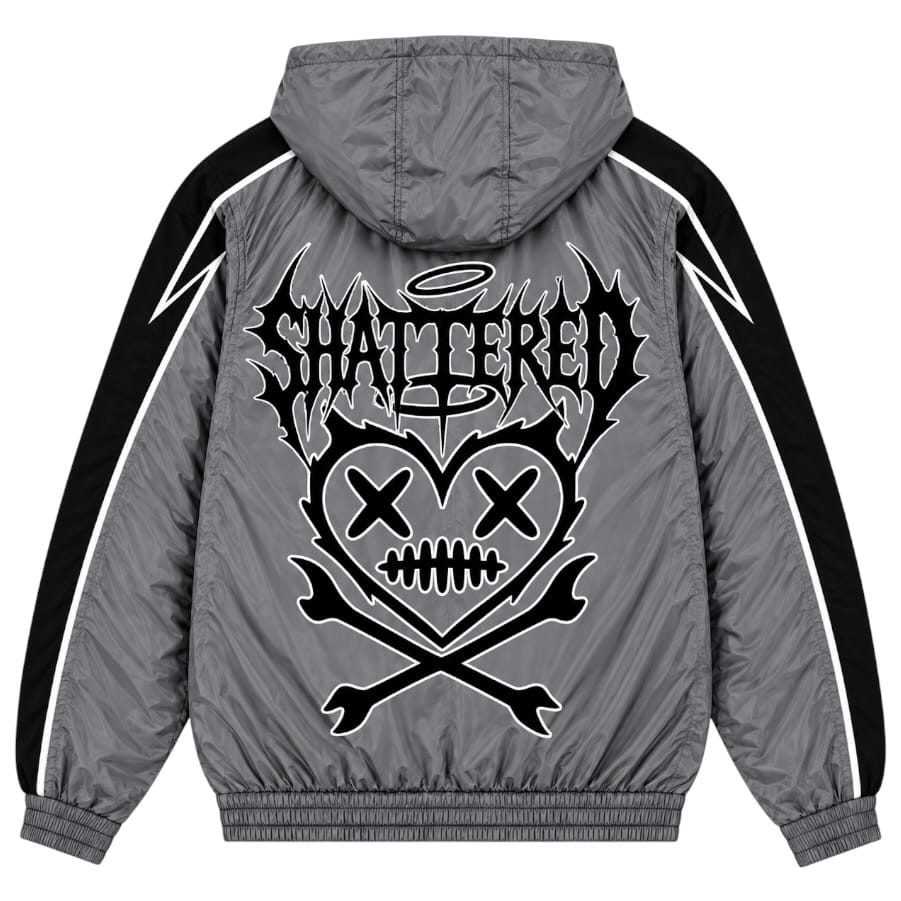 Shattered Hearts Track Peekaboo Nylon Set (Gray)