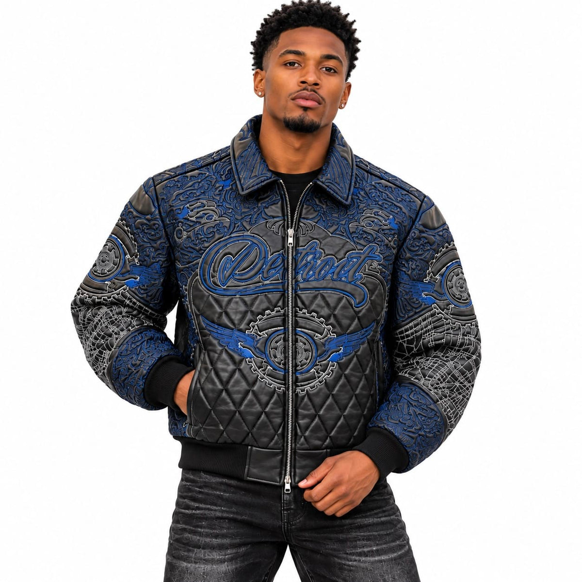 See You In Paradise Detroit Embroidered Jacket (Black) 91698