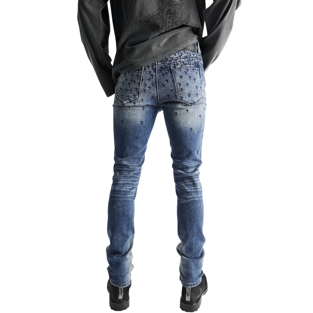 Rta Bryant Skinny Jean (Coastal Rinse Allover Cross)