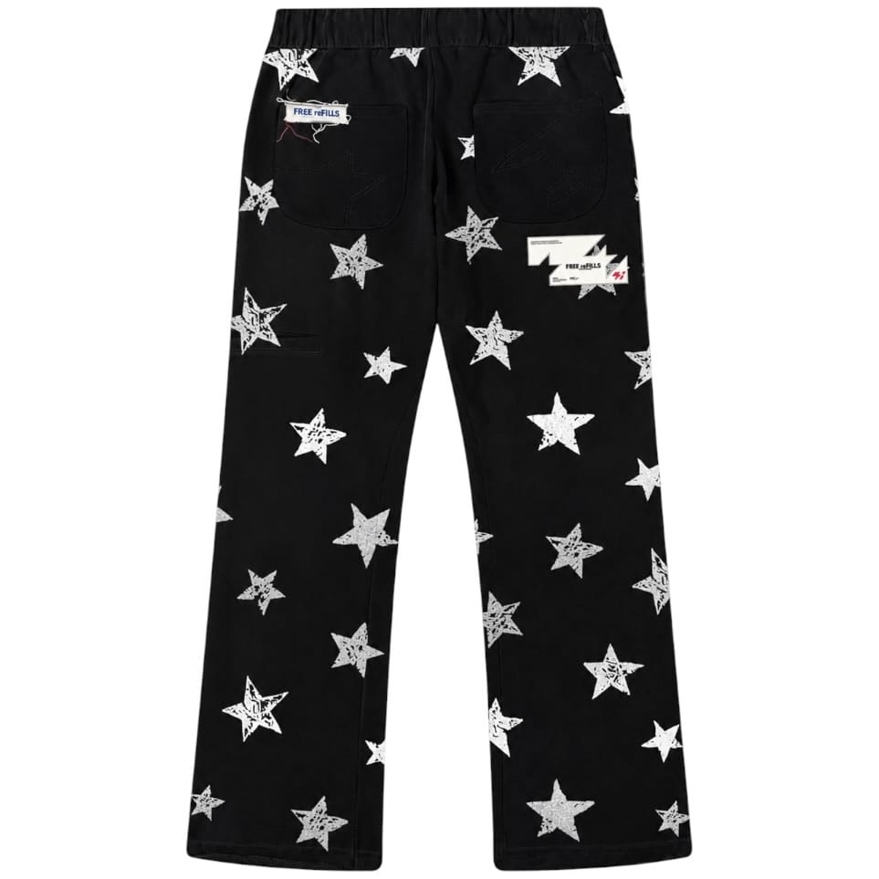 Free Refills Starry Flare Sweatpants (Black) FR-FALL26-041