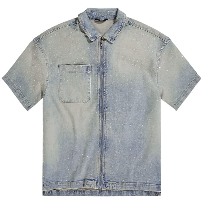 Jordan Craig Radiant Denim Zip Up Shirt (Cream Wash) 2082