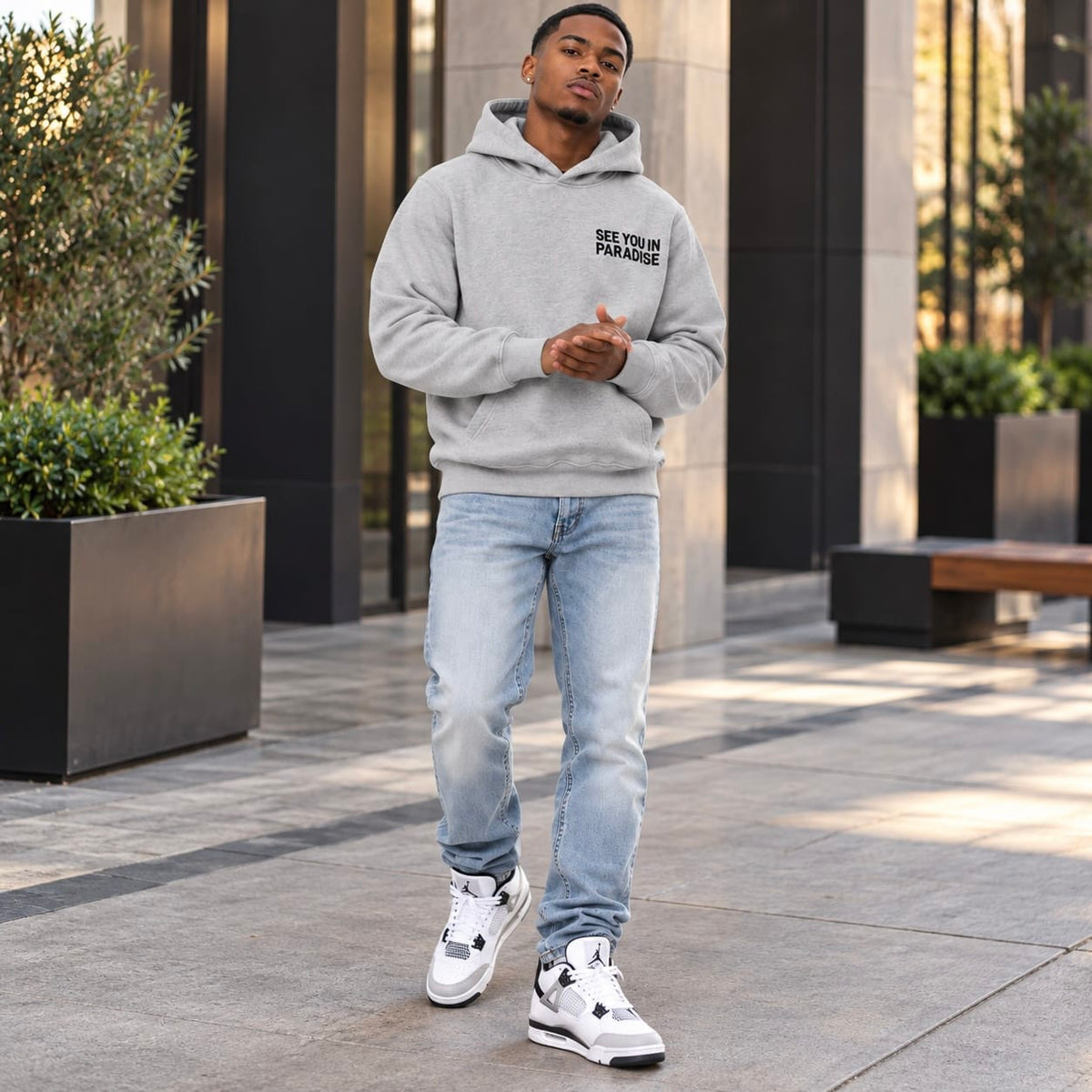 See You In Paradise Wingspan Hoodie (Heather Charcoal/Black) 8816H