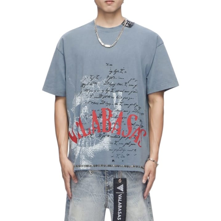 Valabasas Devilish Lies Tee (Vintage Blue) VLBS-VT1-1118