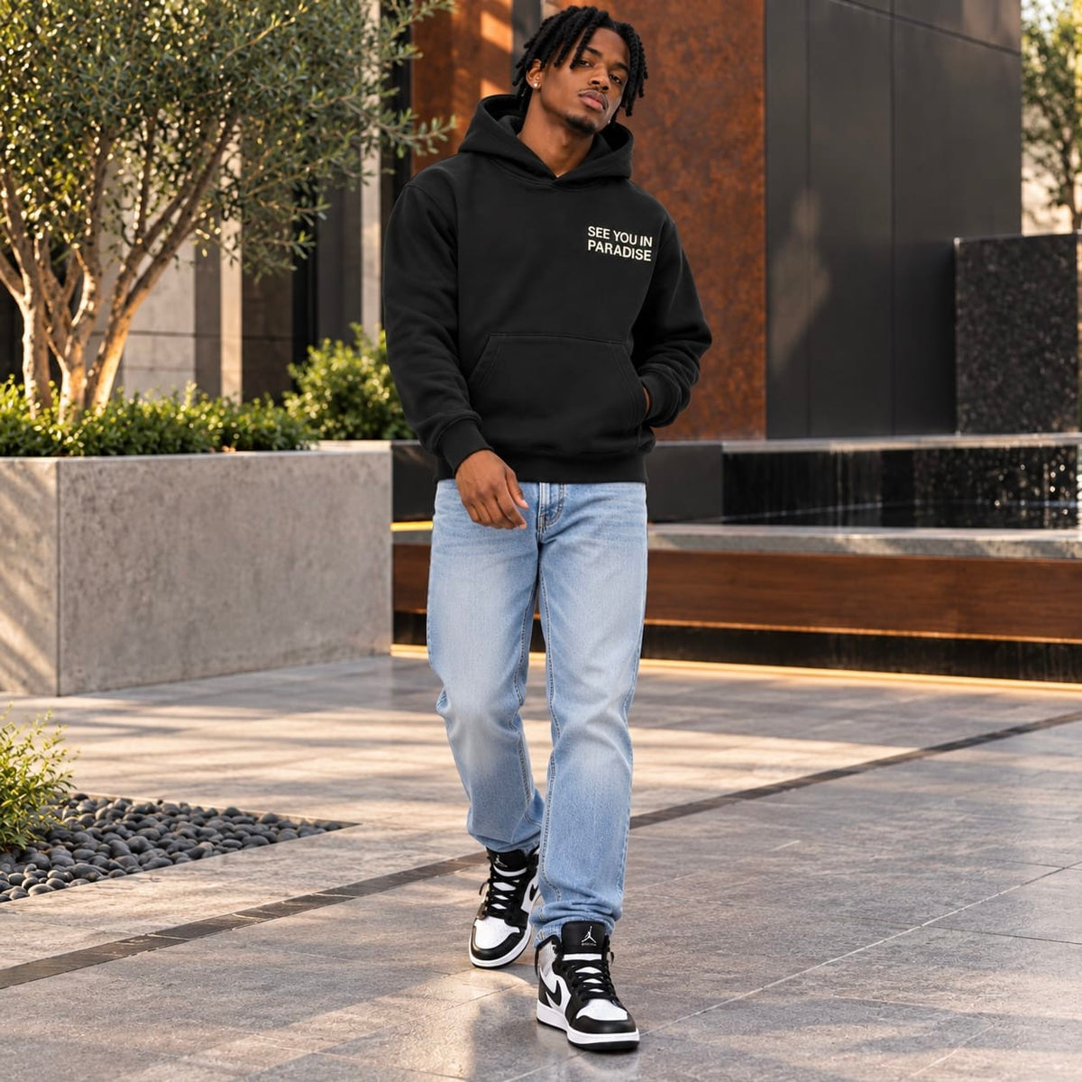 See You In Paradise Wingspan Hoodie (Oreo/Cream) 8816H