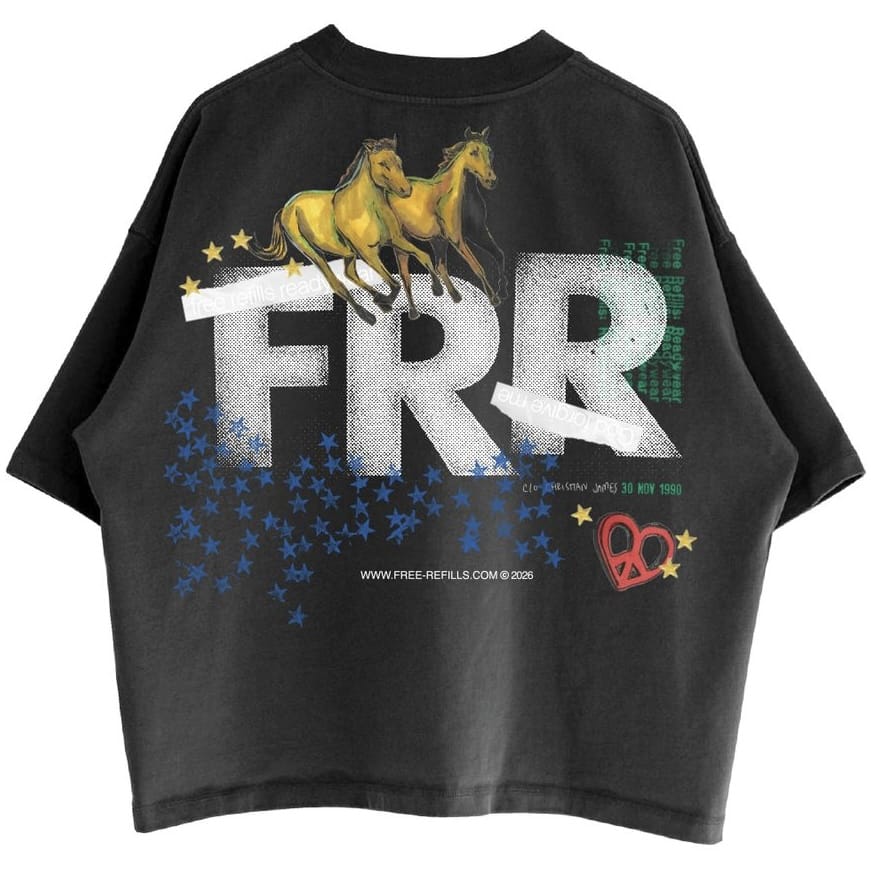 Free Refills Collage Tee (Black) FR-SUM26-022
