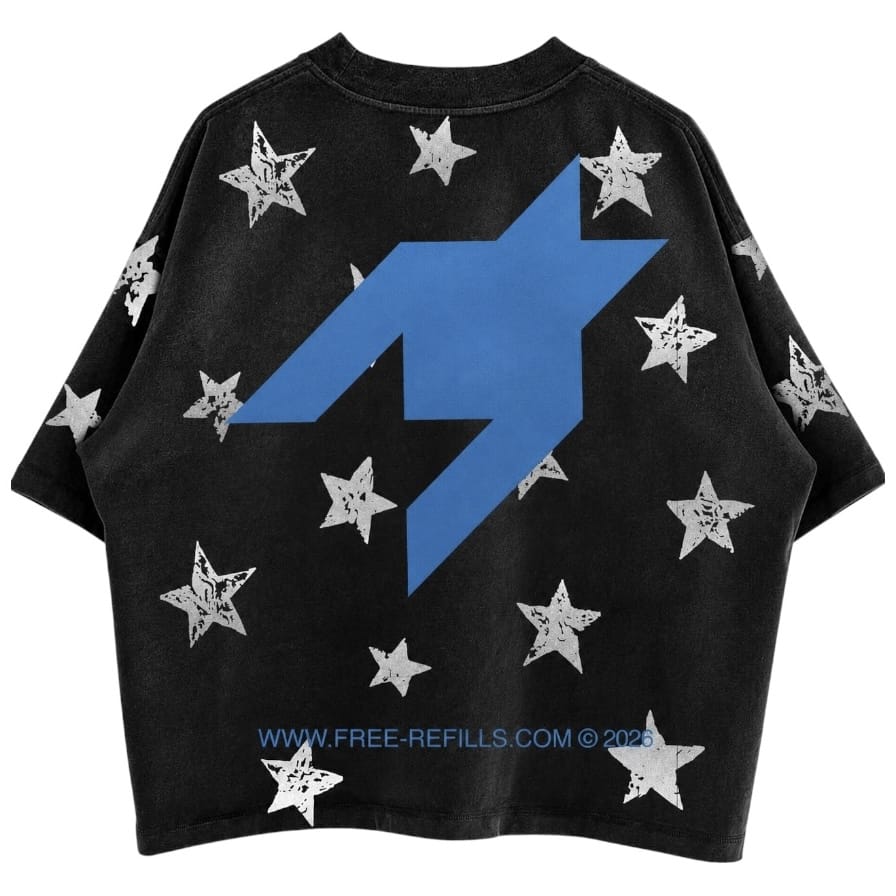 Free Refills Starry Tee (Black) FR-FALL26-035