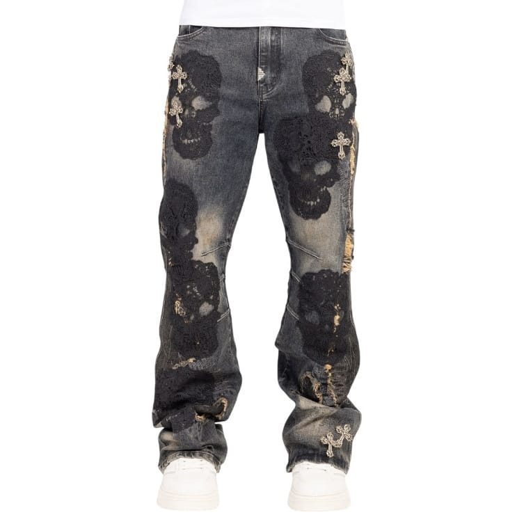 Guapi Sacred Skull Denim (Black Wash) 820SSD28