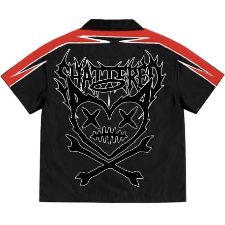 Shattered Hearts Logo Nylon Short Set (Black/Red)