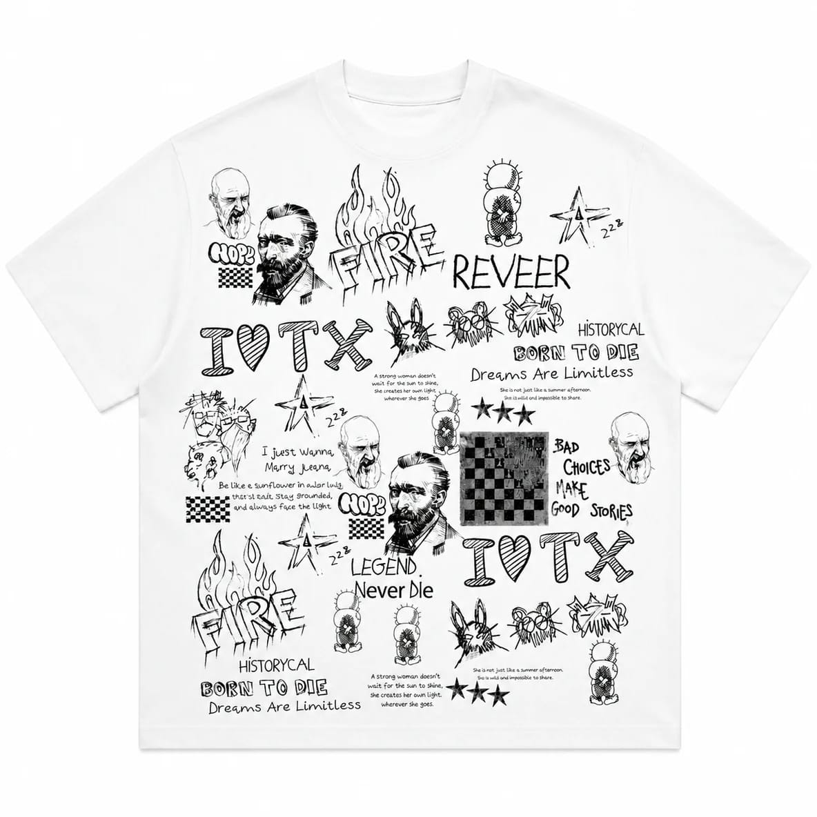 Reveer Broken Figure Tee (White) FC-03TW