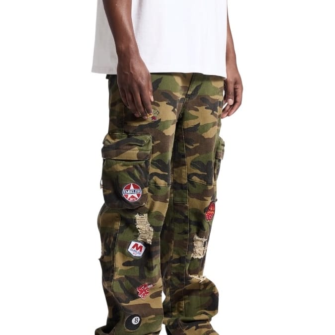 Embellish Patch Camo Baggy Fit Pants (Camo) EMB-FA26-21