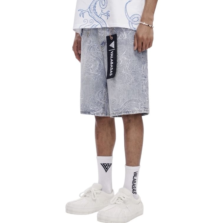 Valabasas Ganru Denim Shorts (Light Blue Wash) VLBS-VSH1-1025
