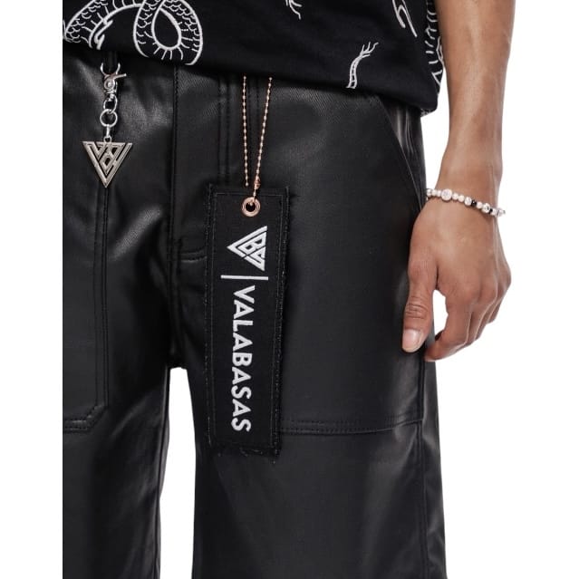 Valabasas Kuroto Waxed Denim Shorts (Black Waxed) VLBS-VSH1-1023
