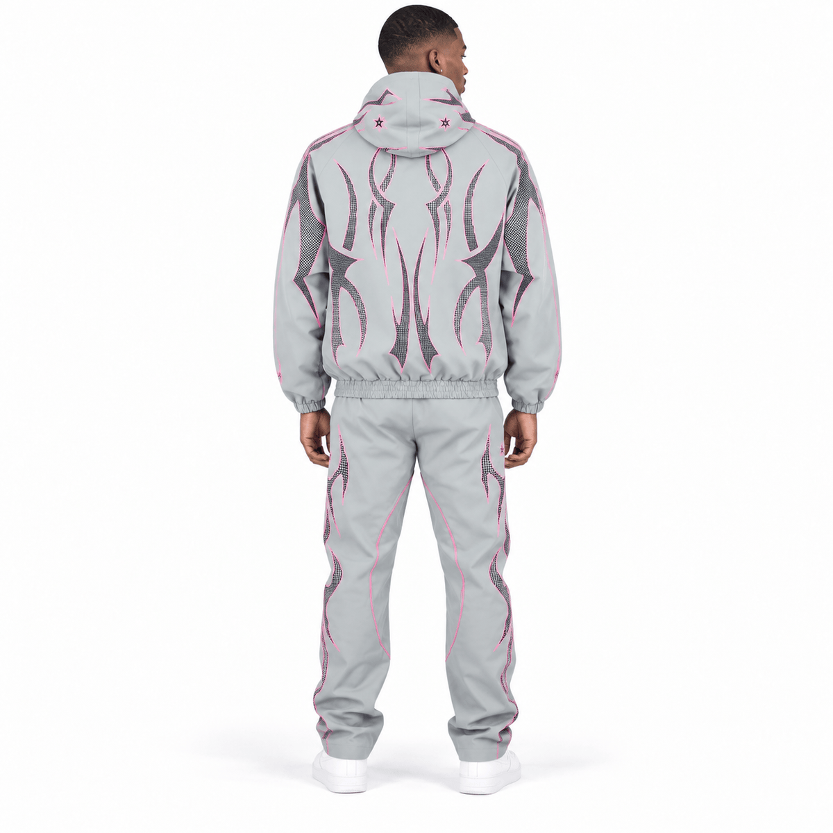 R3bel Denim Hooded Windbreaker Set (Grey) 3163-835