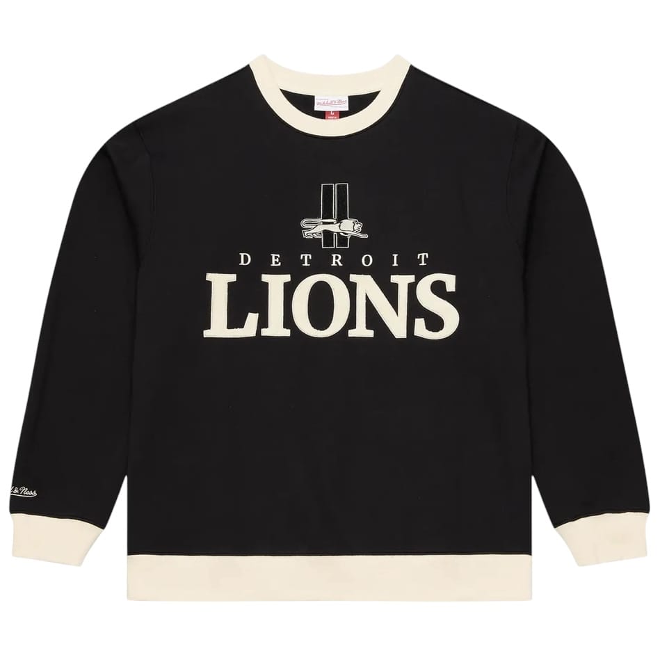 Mitchell & Ness NFL Detroit Lions Cookies & Cream Crewneck (Black)